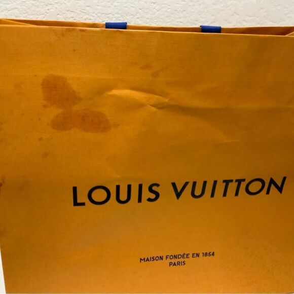 LOUIS VUITTON XL Empty 21”x19” Shopping Gift Bag Tote Orange Paper Extra Large - Picture 4 of 7